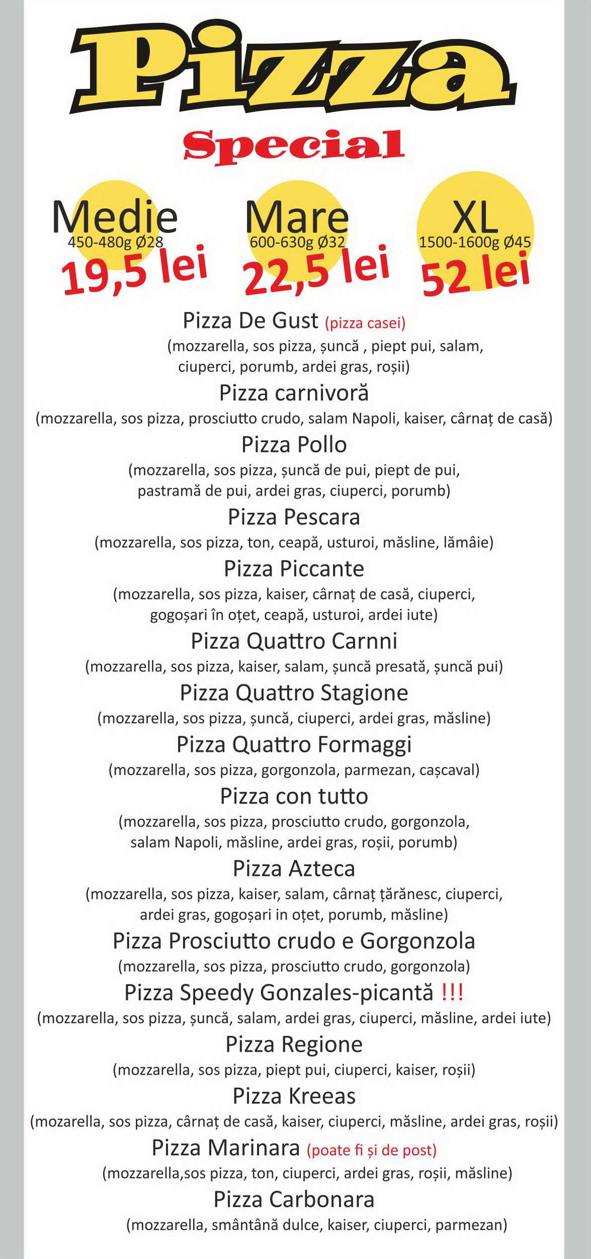 meniu pizza suceava